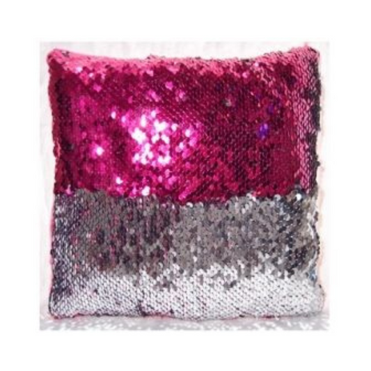 Fuchsia Pink & Silver | DIY Mini Sequin Pillow Stencil Craft Kit