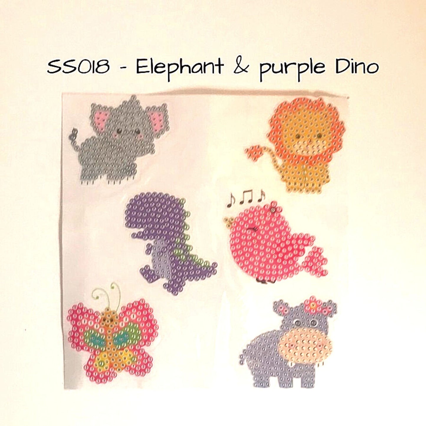 Diamond Dot sticker kit - Purple Dino