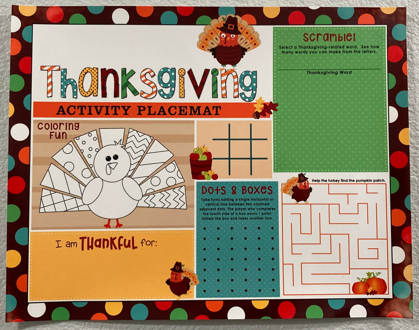 Thanksgiving Activity Mat
