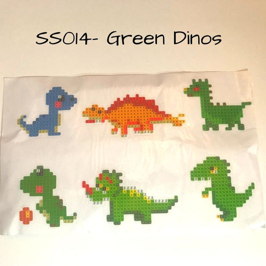 Diamond Dot sticker kit - Green Dino