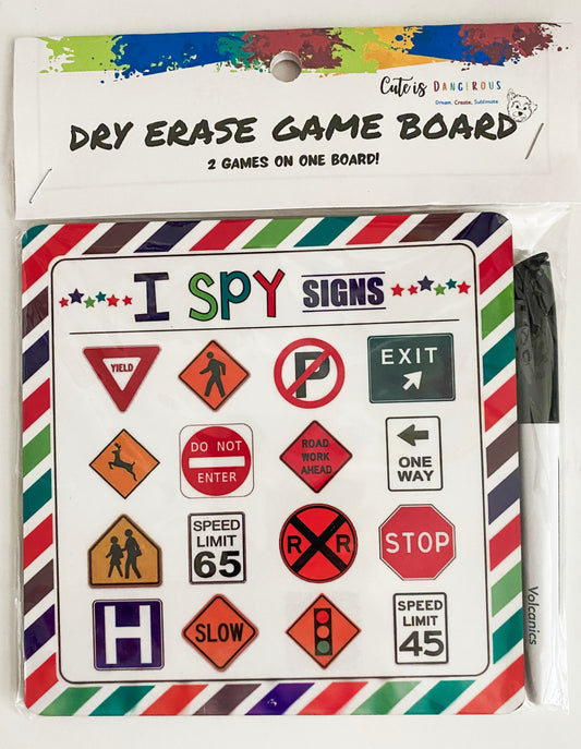 Dry erase travel game pack