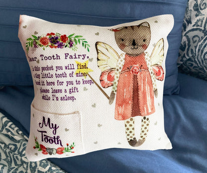 Kitten Tooth Fairy Pocket pillow