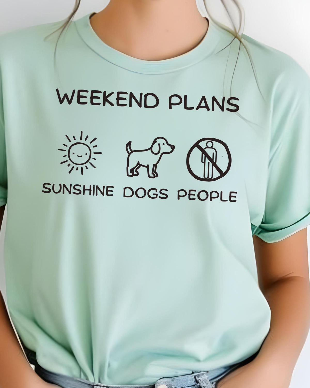 Weekend Plans Shirt, Graphic Tee, Sunshine Dogs People, Fun Unisex T-Shirt, Summer Casual Wear, Cute Gift for Dog Lovers — listing image 1