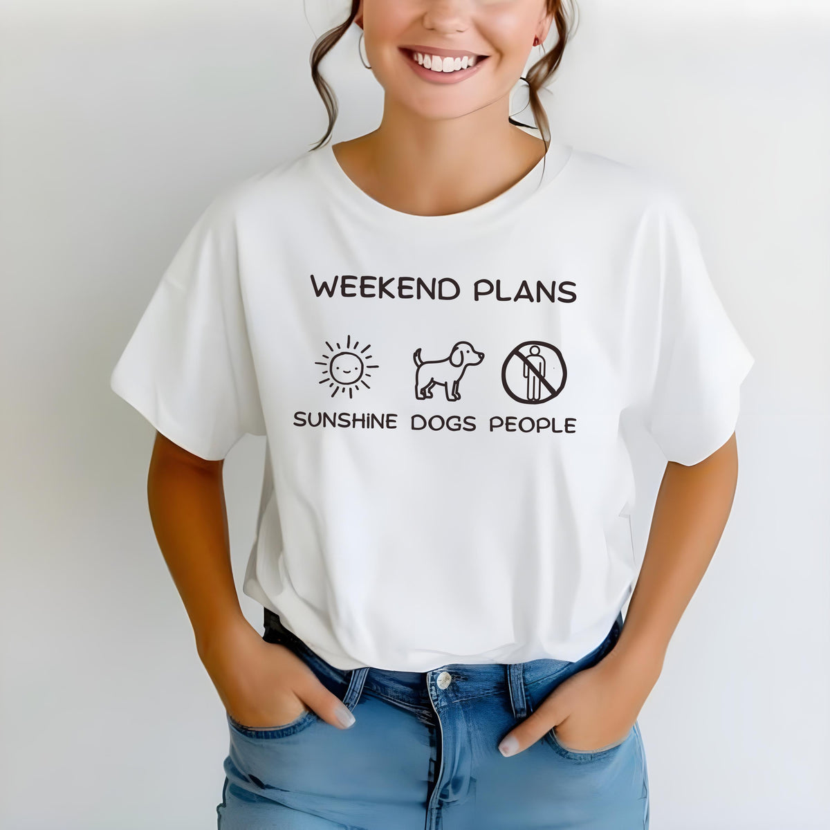 Weekend Plans Shirt, Graphic Tee, Sunshine Dogs People, Fun Unisex T-Shirt, Summer Casual Wear, Cute Gift for Dog Lovers — listing image 2