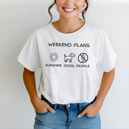 Weekend Plans Shirt, Graphic Tee, Sunshine Dogs People, Fun Unisex T-Shirt, Summer Casual Wear, Cute Gift for Dog Lovers — listing image 2