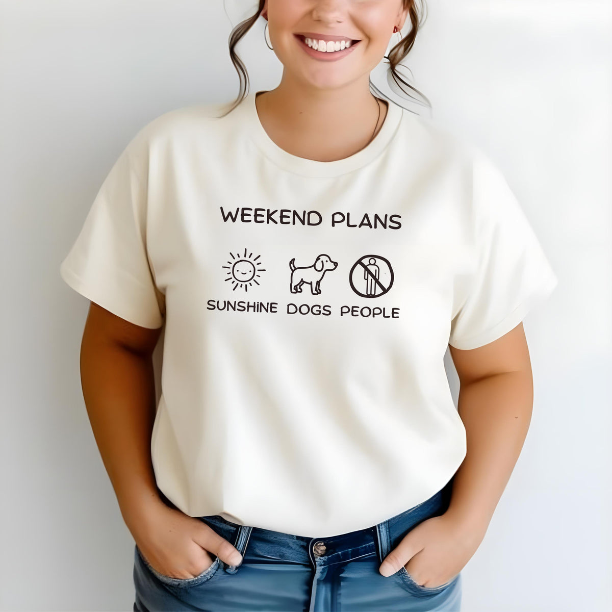 Weekend Plans Shirt, Graphic Tee, Sunshine Dogs People, Fun Unisex T-Shirt, Summer Casual Wear, Cute Gift for Dog Lovers — listing image 3