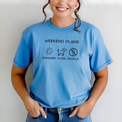 Weekend Plans Shirt, Graphic Tee, Sunshine Dogs People, Fun Unisex T-Shirt, Summer Casual Wear, Cute Gift for Dog Lovers — listing image 4