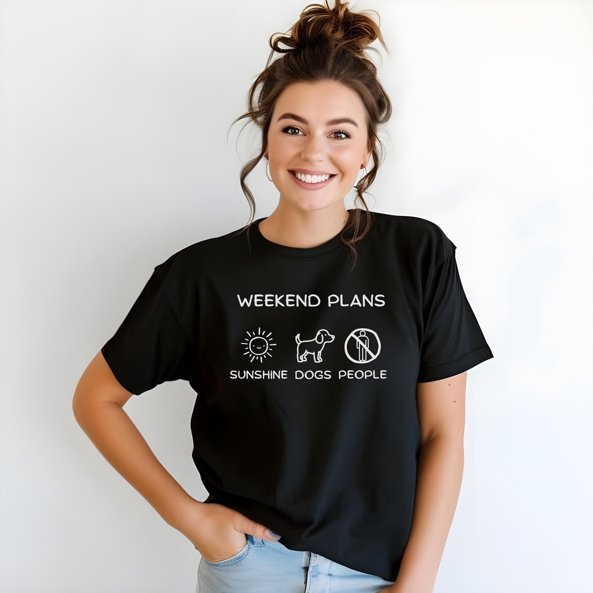 Weekend Plans Shirt, Graphic Tee, Sunshine Dogs People, Fun Unisex T-Shirt, Summer Casual Wear, Cute Gift for Dog Lovers — listing image 6