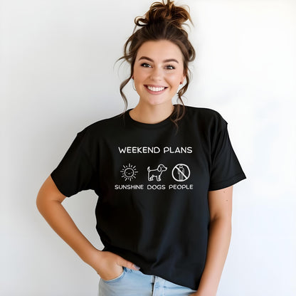Weekend Plans Shirt, Graphic Tee, Sunshine Dogs People, Fun Unisex T-Shirt, Summer Casual Wear, Cute Gift for Dog Lovers — listing image 6
