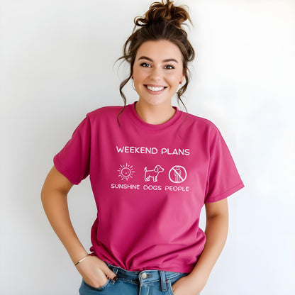 Weekend Plans Shirt, Graphic Tee, Sunshine Dogs People, Fun Unisex T-Shirt, Summer Casual Wear, Cute Gift for Dog Lovers — listing image 7
