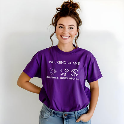 Weekend Plans Shirt, Graphic Tee, Sunshine Dogs People, Fun Unisex T-Shirt, Summer Casual Wear, Cute Gift for Dog Lovers — listing image 8